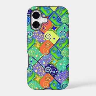 Motif géométrique d'étoiles et de volutes