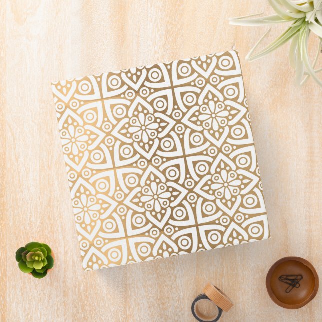 Motif géométrique en or arabe Classeur à 3 anneaux (In Situ)