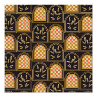 Motif géométrique floral Art Déco de luxe sans cou
