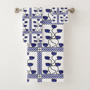 Motif géométrique Flore bleu asiatique persan