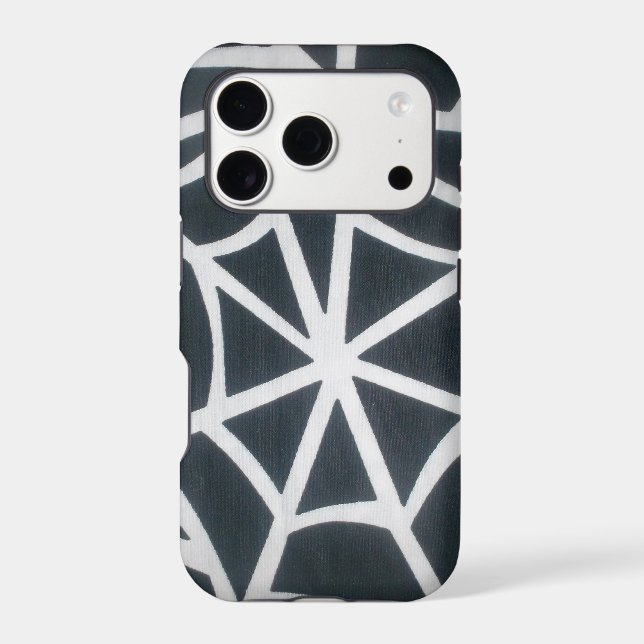 Motif géométrique Gras noir et blanc Spider Web (Verso)