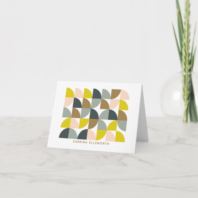 Motif géométrique gris jaune rose personnalisé (Devant)