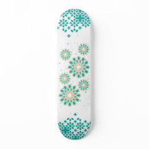 Motif géométrique islamique en skateboard turquois
