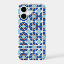 Motif géométrique marocain bleu islamique
