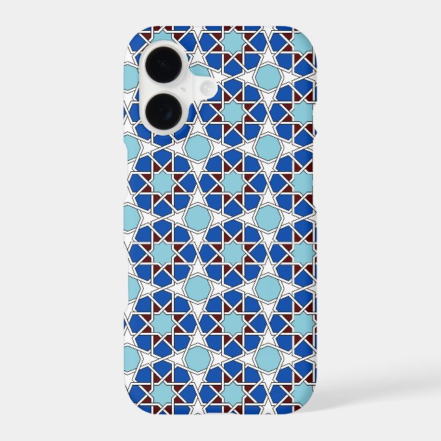 Motif géométrique marocain bleu islamique (Verso)