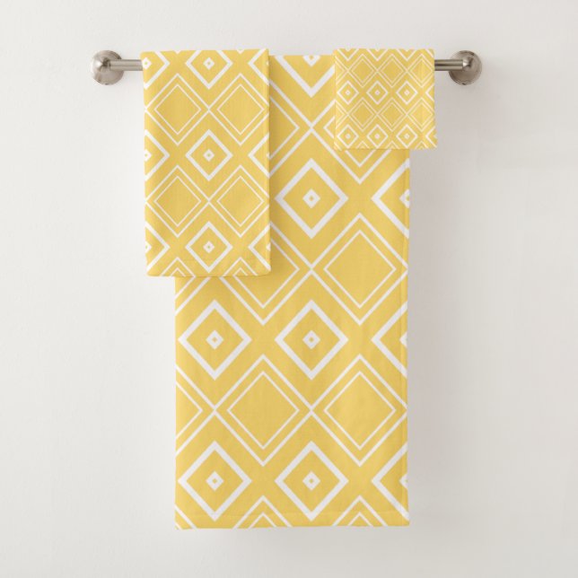 Motif géométrique moderne jaune et blanc (En situation)