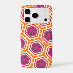 Motif géométrique moderne rose et orange rétro