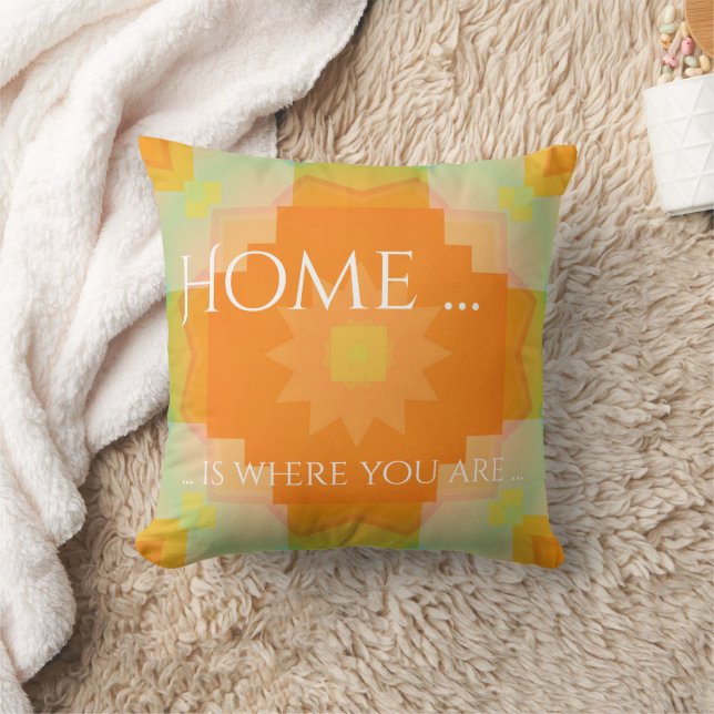 Motif géométrique moderne Sunny Floral Coussin (Couverture)