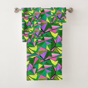 Motif géométrique néon brillant multicolore