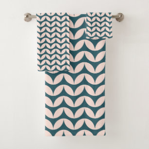 Motif géométrique pétale de milieu de siècle Teal