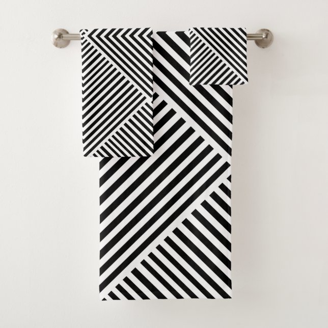 Motif géométrique rayé noir et blanc (En situation)