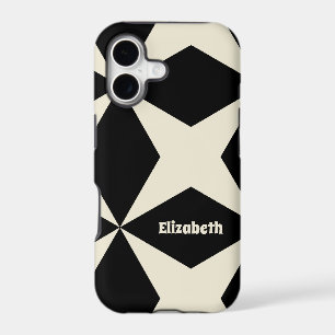 Motif géométrique rétro cool avec monogramme