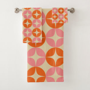 Motif géométrique rose et orange du milieu du sièc
