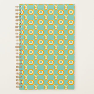 Motif géométrique stylisé en hexagone orange gras