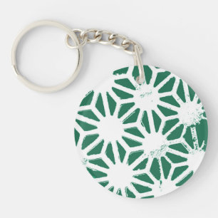 Motif géométrique vert et blanc