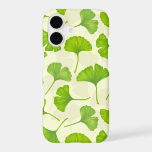 Motif Ginkgo sur blanc