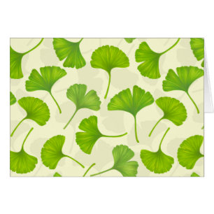 Motif Ginkgo sur blanc