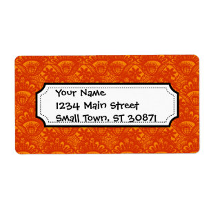Motif Girly de dentelle orange élégante vibrante