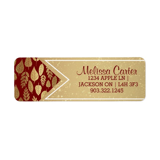 Motif Gold et Red Leaf (Devant)