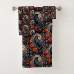 Motif gothique noir corbeau noir