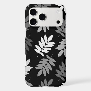 Motif Grande Feuille Elder Noir Blanc Gris