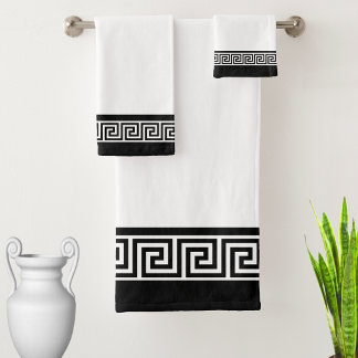 Motif grec noir sur fond noir et blanc
