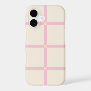 Motif Grille Beige et Rose Clair