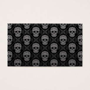 Motif gris et noir de crâne de sucre