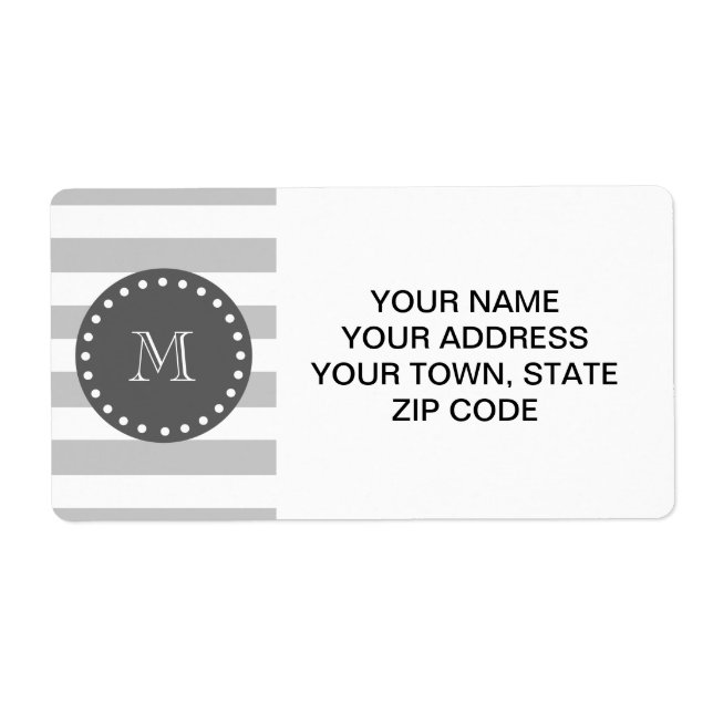 Motif Gris Gris Gris Blanc, Monogramme Charbon (Devant)