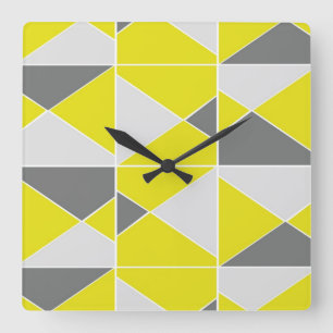 Motif gris jaune - Horloge