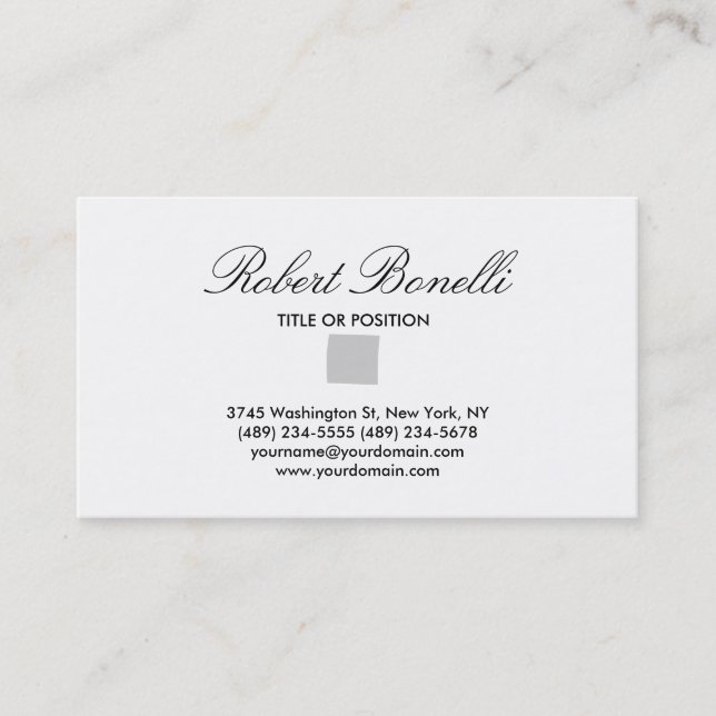 Motif gris simple Carte de visite noir blanc (Devant)