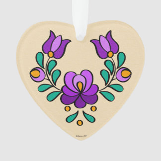 Motif hongrois de broderie, "Matyó" - violet