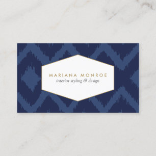 Motif Ikat dans Carte de visite de Blue Designer