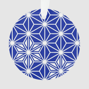 Motif japonais Asanoha - bleu cobalt