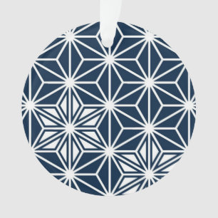 Motif japonais Asanoha - bleu indigo et blanc