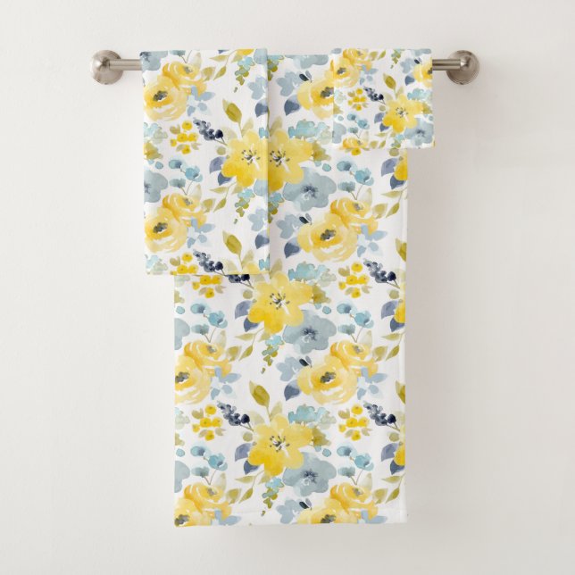 Motif jaune et bleu d'aquarelle (En situation)
