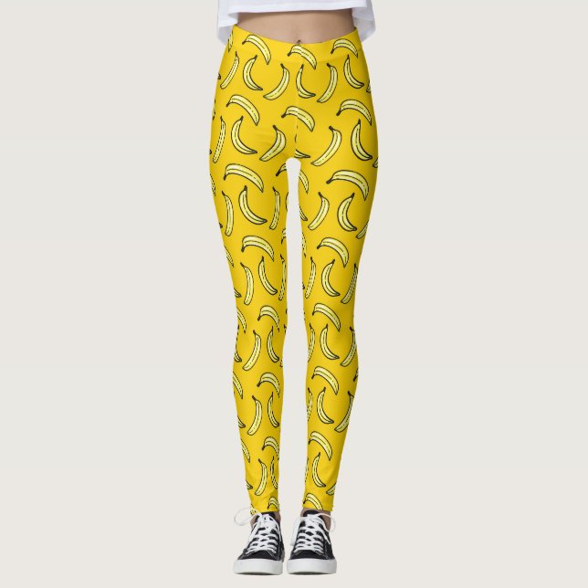 Motif jaune Legging de banane (Devant)