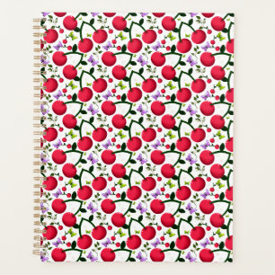 Motif joli papillon cerise, Fruit Kawaii brillant
