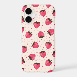 Motif jolies fraises roses et girly