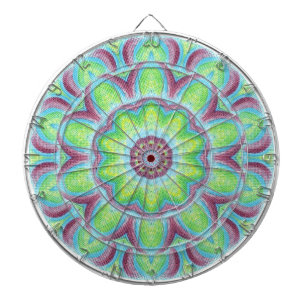 Motif kaléidoscope bleu violet Cible de flechettes