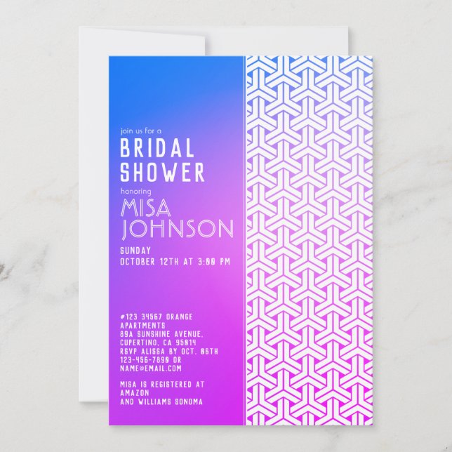Motif KIMONO | Invitations baby shower (Devant)