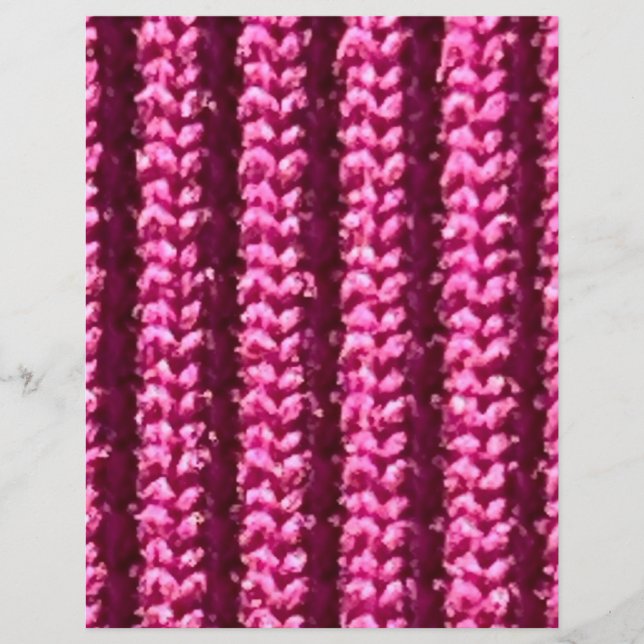 Motif Knit élevé en rose chaud, papier à scandale (Devant)