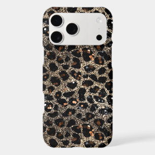 Motif Léopard Brun Noir Or Paillettes Luxe