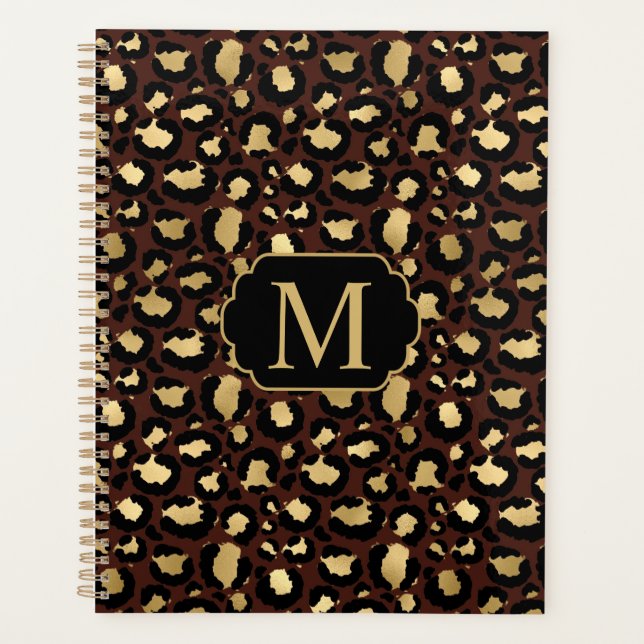 Motif Léopard Or Chic Moderne Mongorammed (Devant)