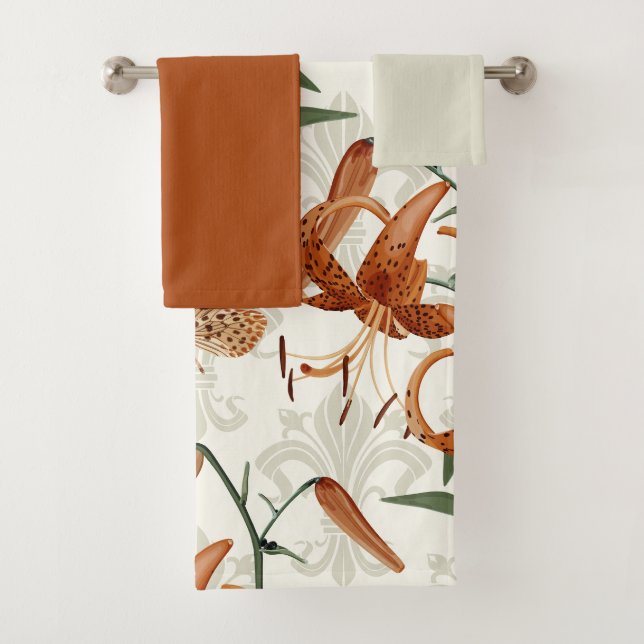 Motif Lily de tigre orange brûlé (En situation)
