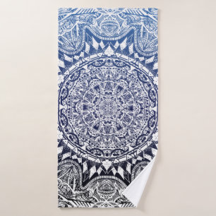 Motif Mandala bleu foncé