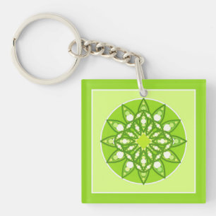 Motif mandala dans des nuances de vert citron vert