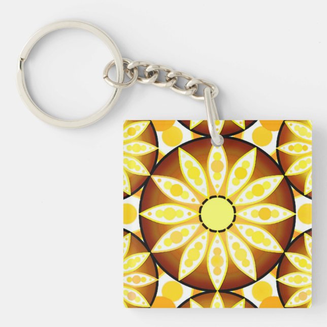 Motif Mandala, tons marron et or (Devant)
