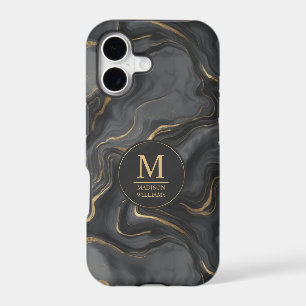 Motif marbre personnalisé gris noir et or pailleté