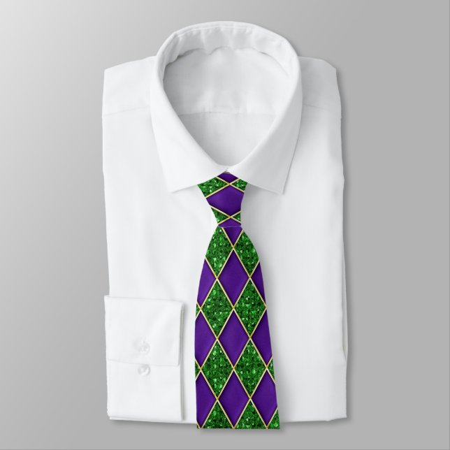 Motif Mardi Gras Cravate de la séquence verte de d (Attaché)